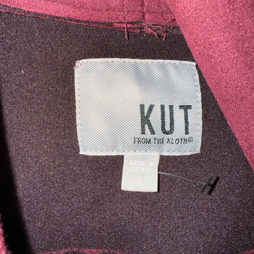 NWOT Kut from the Kloth Burgundy Blazer Cascade Front - Picture 5 of 6